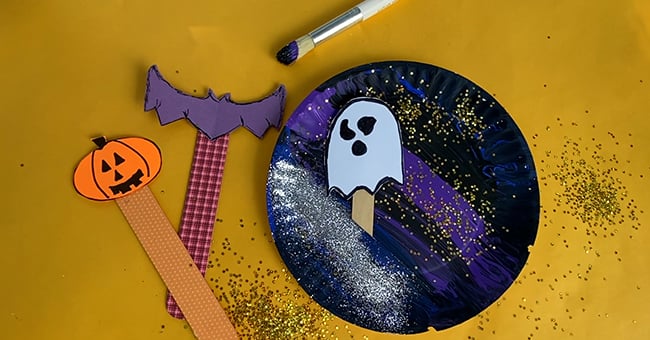 Halloween Paper Plate Puppet Theater | Kaplan Early Learning&hellip;