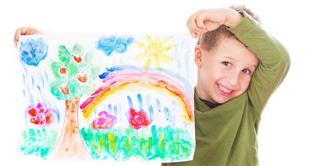 Finger Paint Children, Painting Gouache Children
