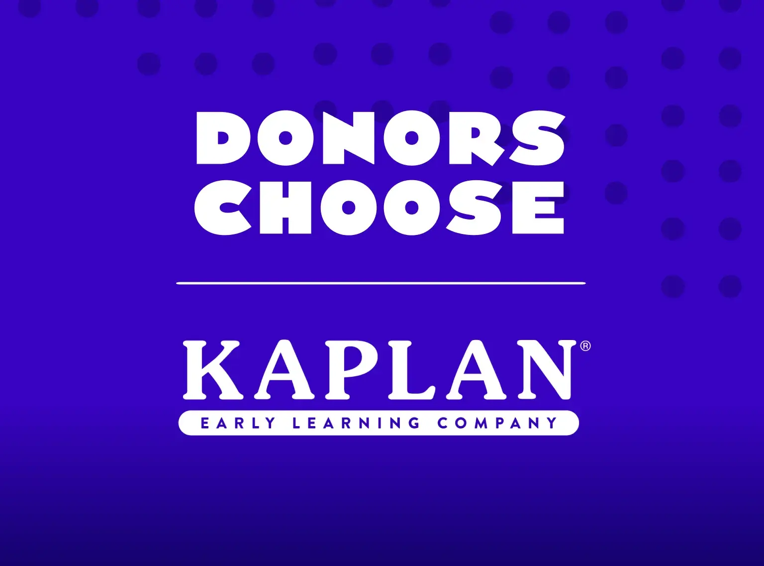 Donors Choose log on a blue background