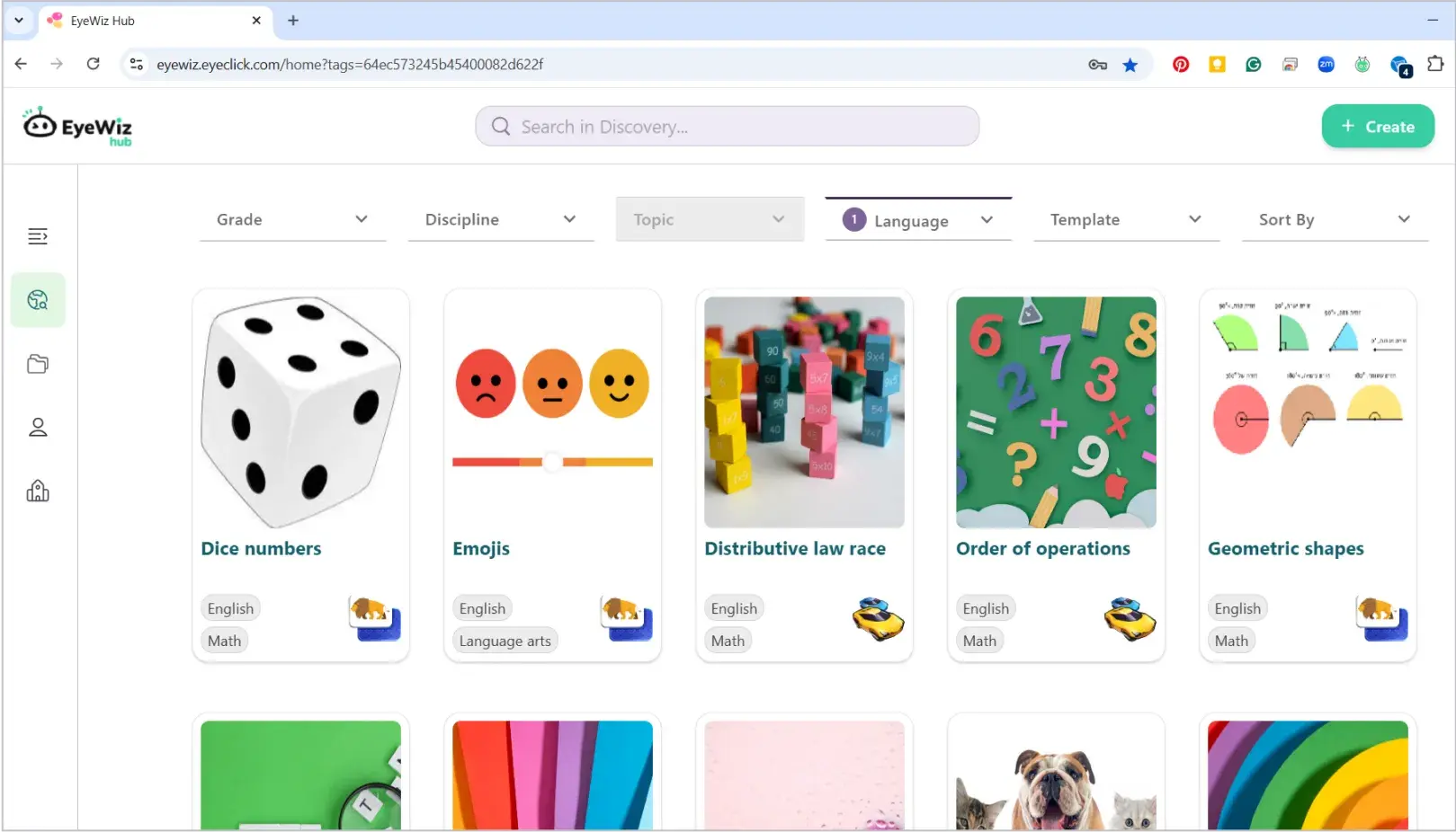 Screenshot of the Eyewiz software